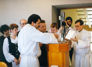 Baptism in the seminary chapel